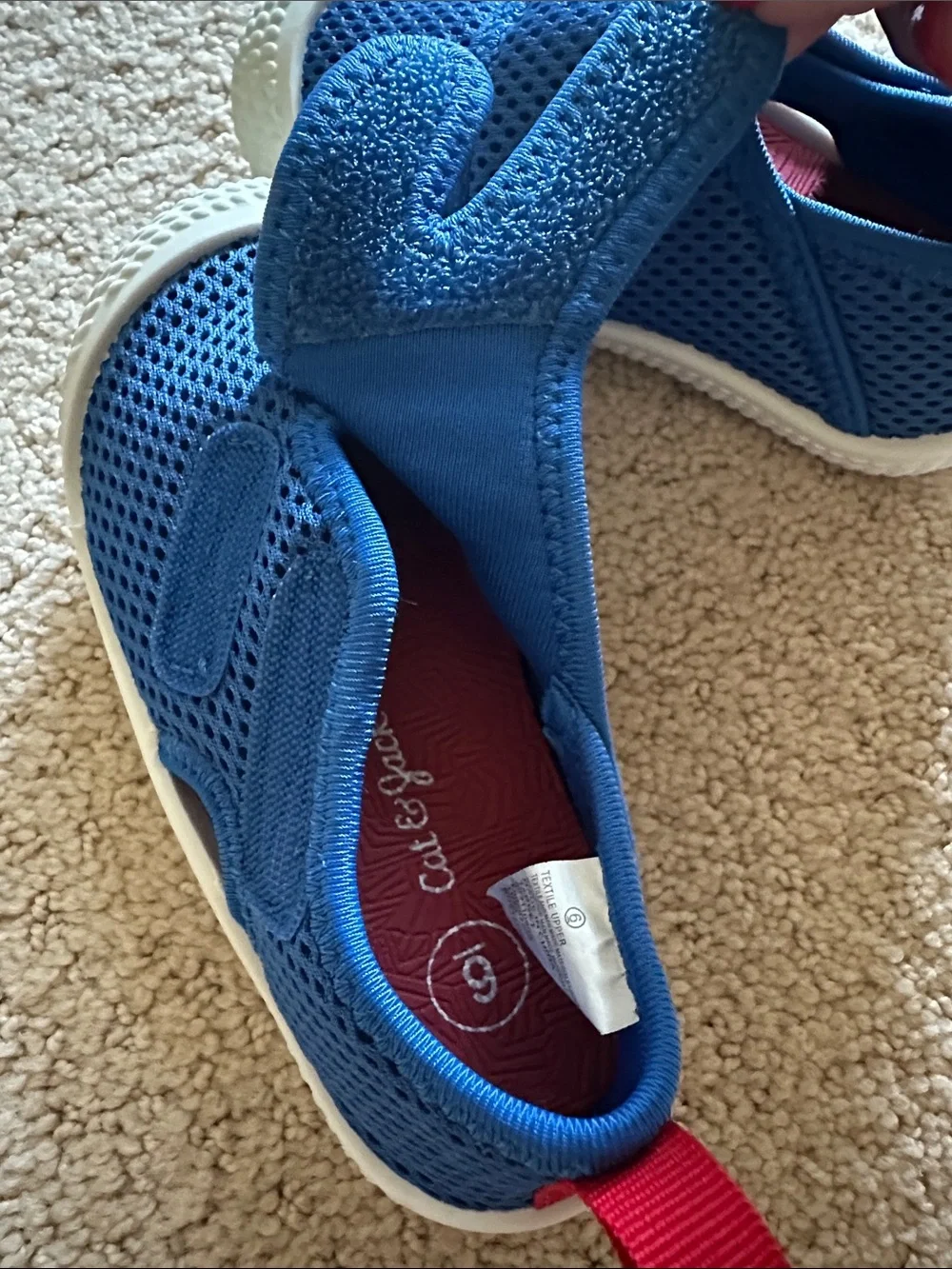 Cat & Jack Royal Blue Mesh Kids Slip-On Water Shoes with White Soles size 6 T